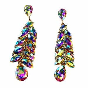 AB Crystal Statement Dangle Earrings